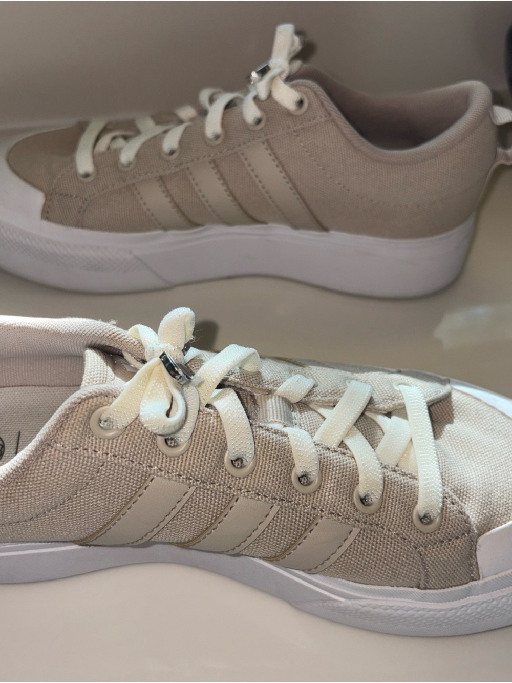 adidas VL Court Bold Platform Women's Beige Canvas Sneakers